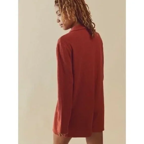 Free People FP Beach Lizzie Blazer Rust Romper One Piece Dress Size S NWT - Picture 3 of 8